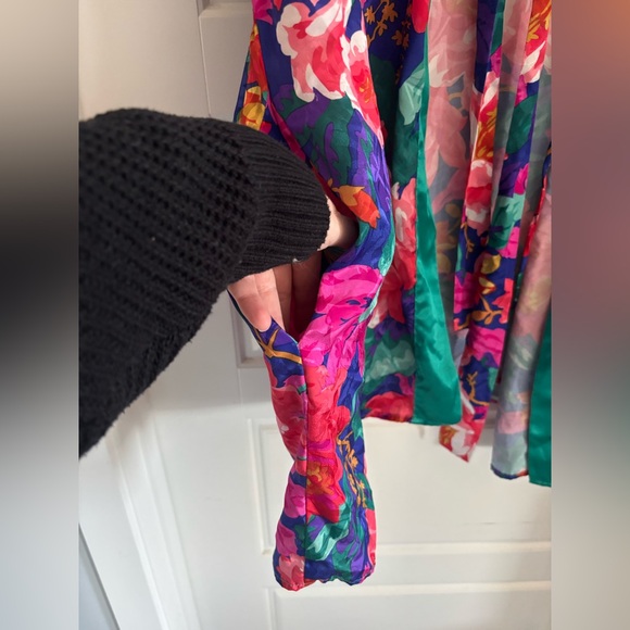 Vintage Vandemere Floral Robe Duster Made in USA • Belted • Resort Cover Up S/M - Picture 5 of 5